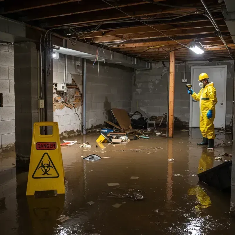 Flooded Basement Electrical Hazard in Yorktown, VA Property